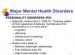 Major mental health disorders