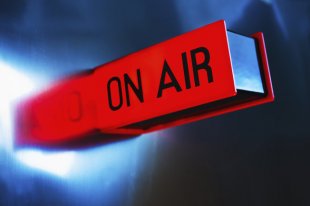 Studio shot of on air glowing sign.