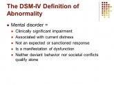 DSM-IV Definition of a mental disorder