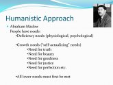 Humanistic psychology Examples