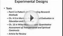 Experimental designs